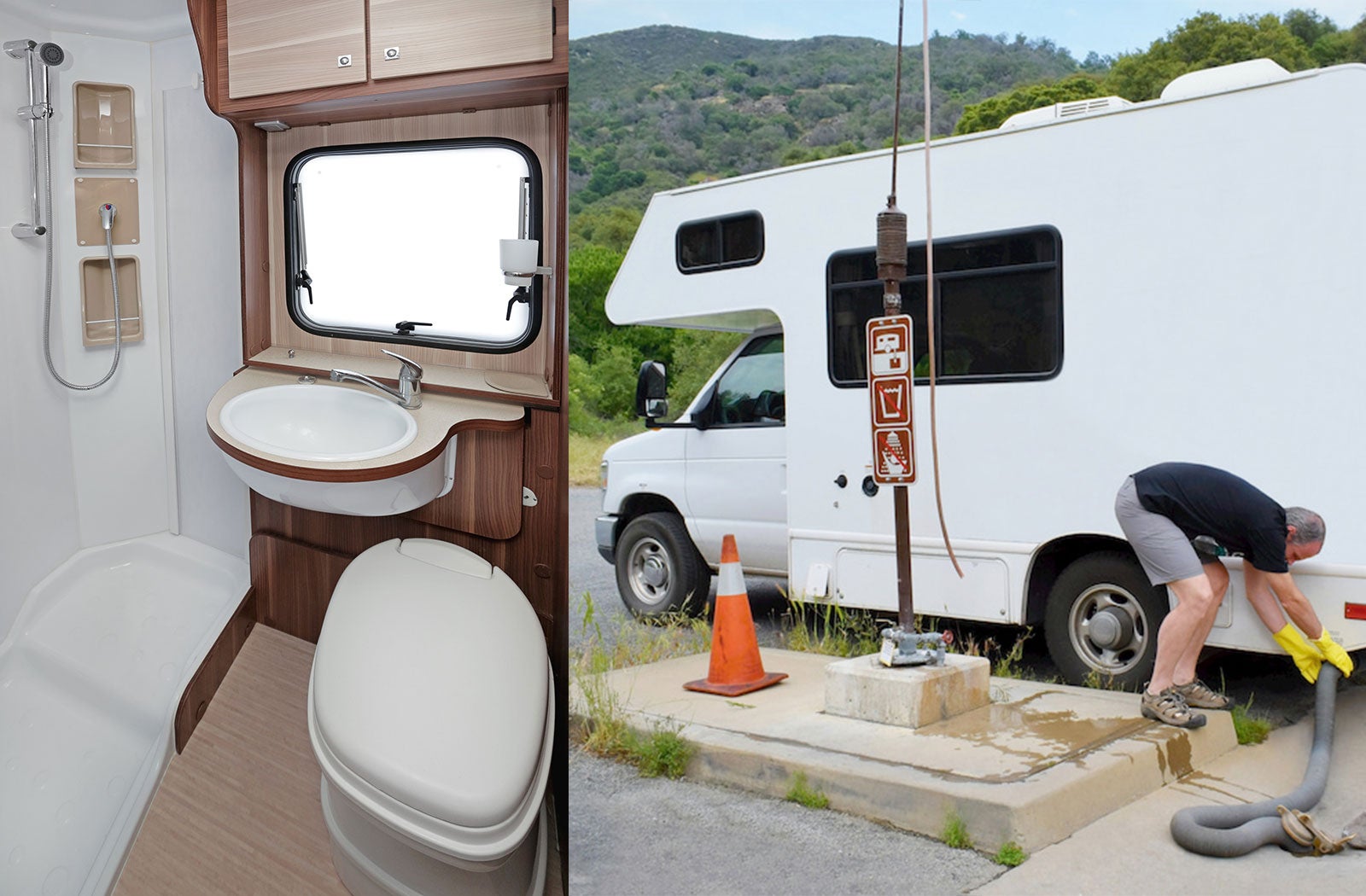Portable RV/camper toilet and holding tank setup in Hopkinsville, Kentucky